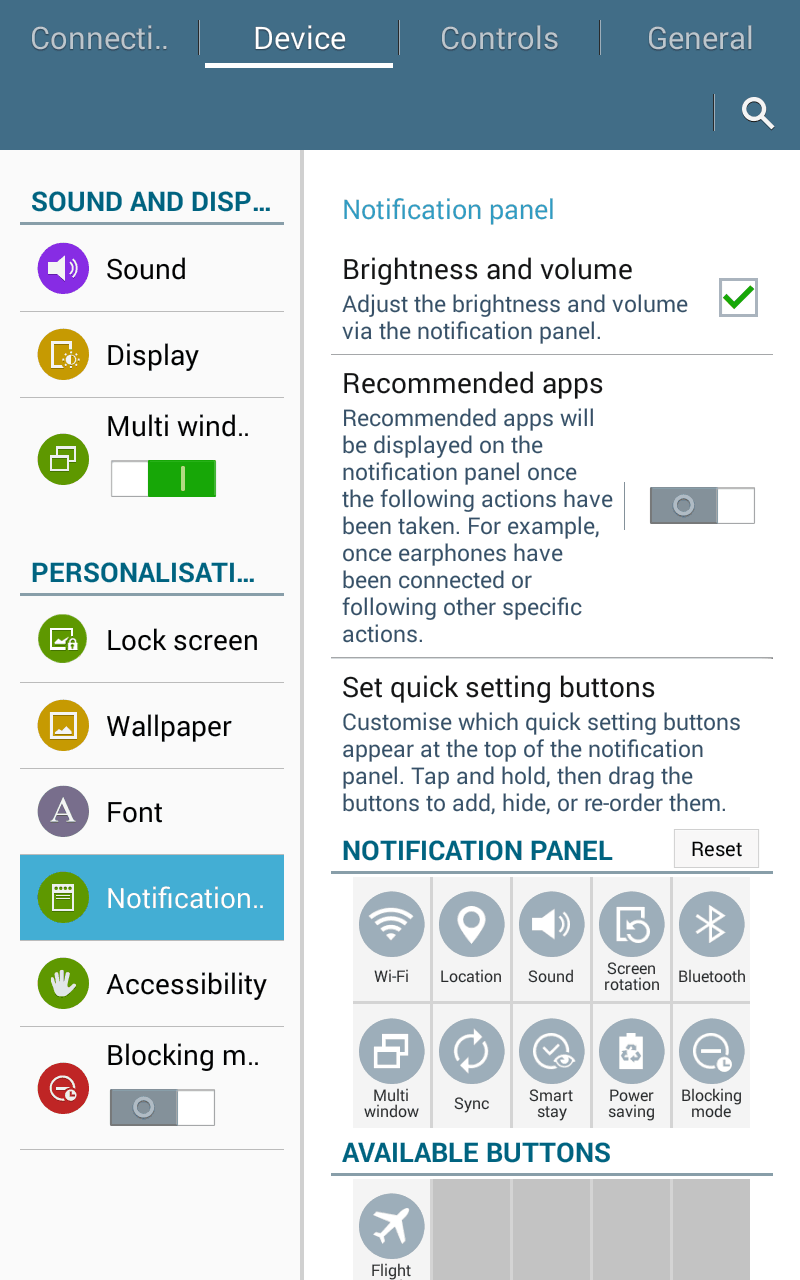 Bridge+More settings