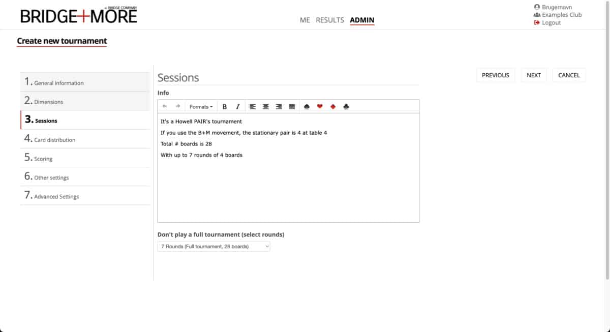 Create new tournament 3